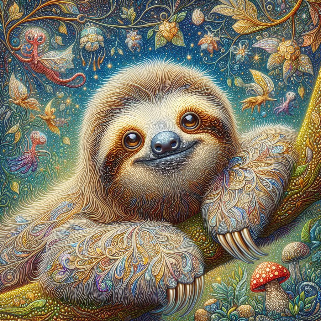 A little happy sloth - AI Generated Artwork - NightCafe Creator