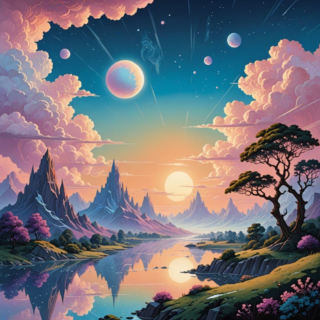 Classic Opalescent Lands  by @JollyNewt