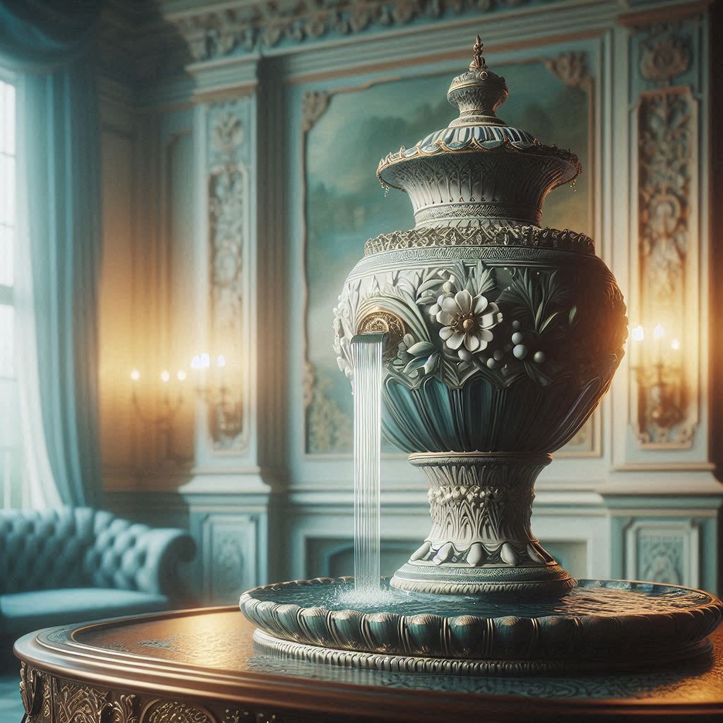 Formal ceramic fountain