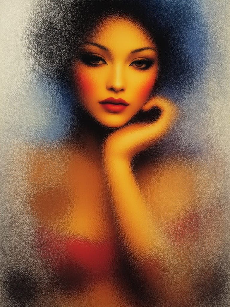 Frosted glass portrait