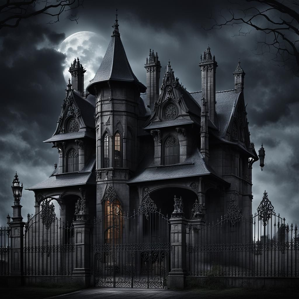 Eerie Gothic house  by @Sharoja