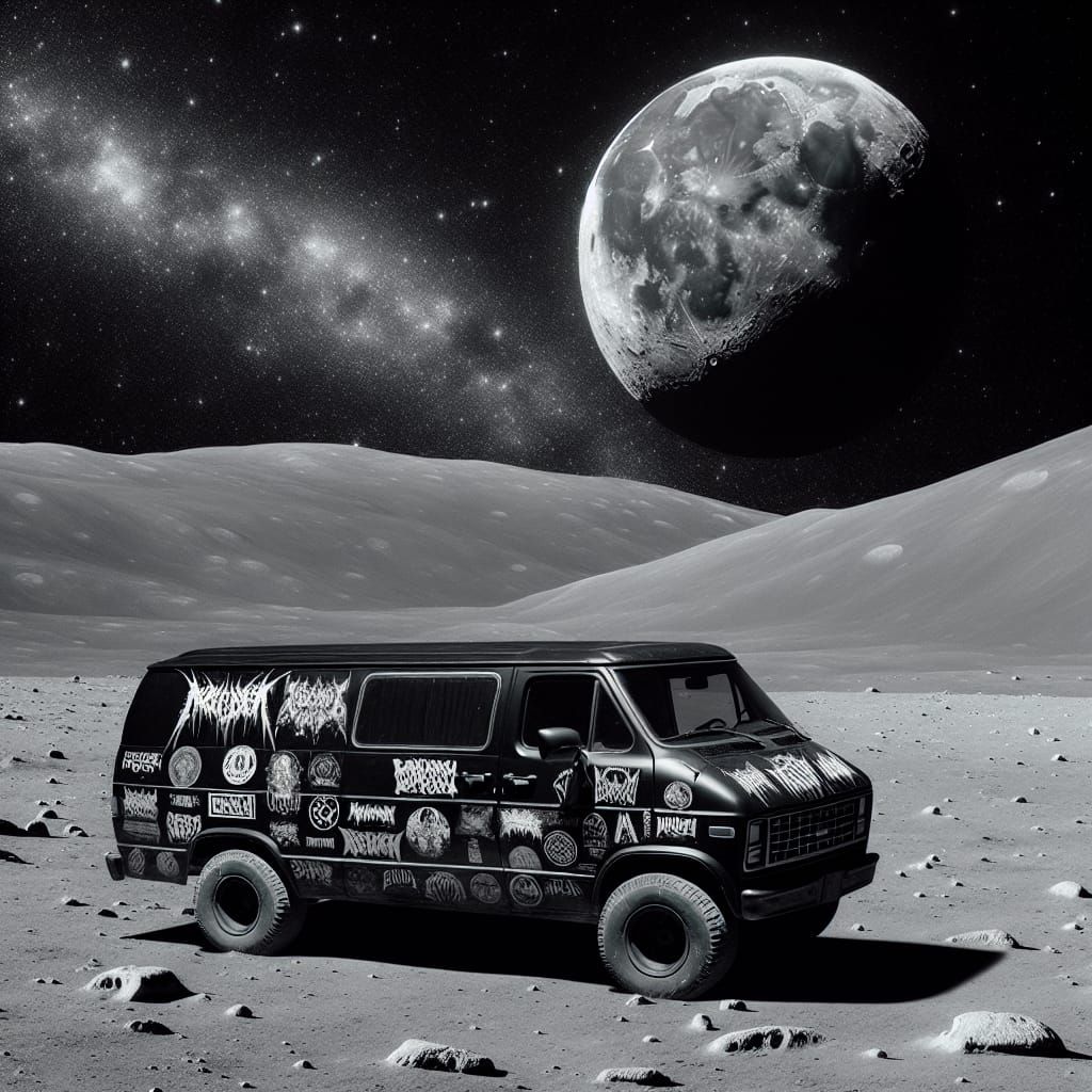 On the moon...  with the moon above...