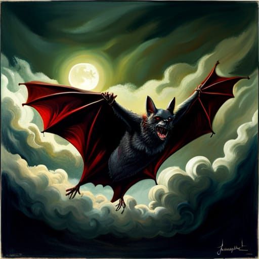 Dracula in bat form - AI Generated Artwork - NightCafe Creator