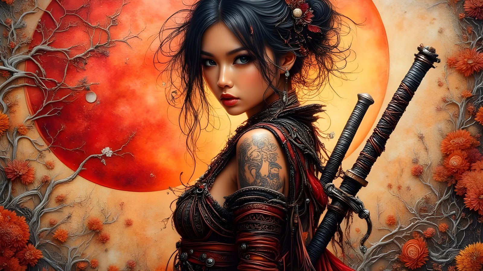 Asian Ninja Gal 01  by @Slappy