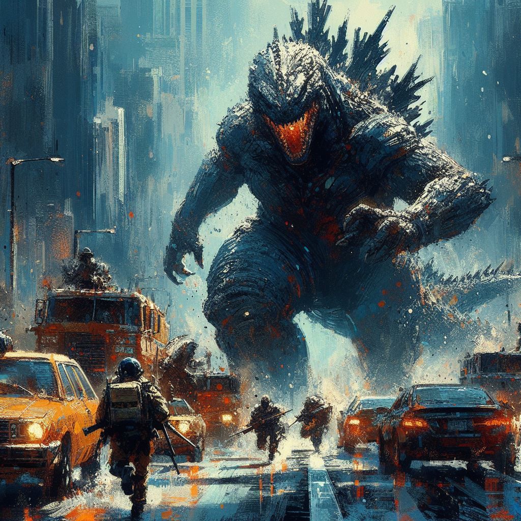 Godzilla stops traffic