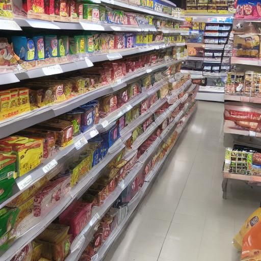 anime grocery store, CCTV still, high angle security camera ...