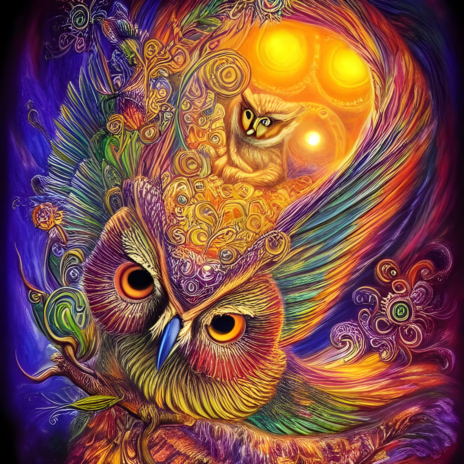 Masterpiece, Owl on Peaceful :: realistic, intricate detail ...