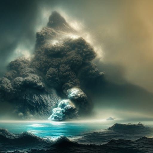 water ice  sea vulcano