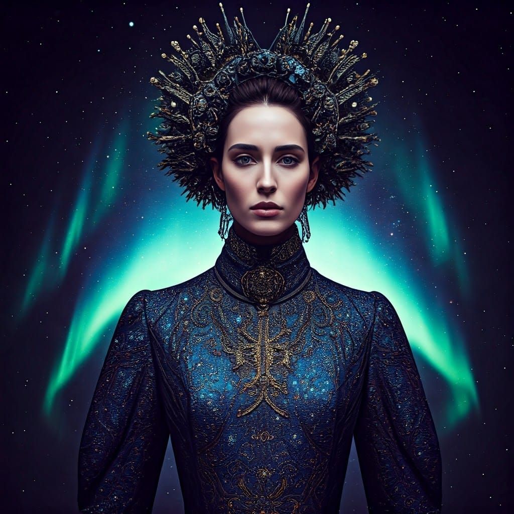HIGHLY DETAILED IMAGE OF A FASHION MODEL DRESSED IN   Futuri...