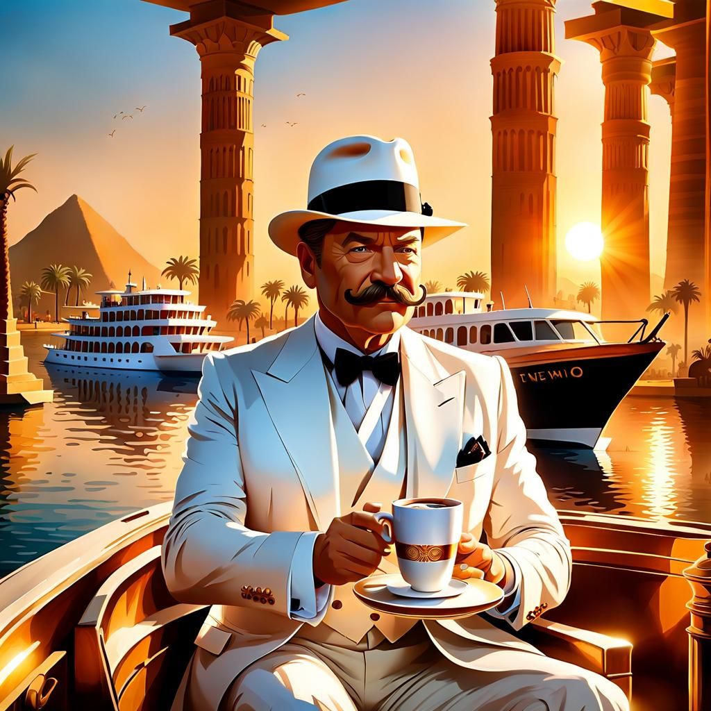 Hércules Poirot in Death on the Nile  by @Yulia 