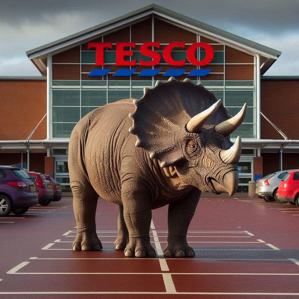 Triceratops Outside Tesco
