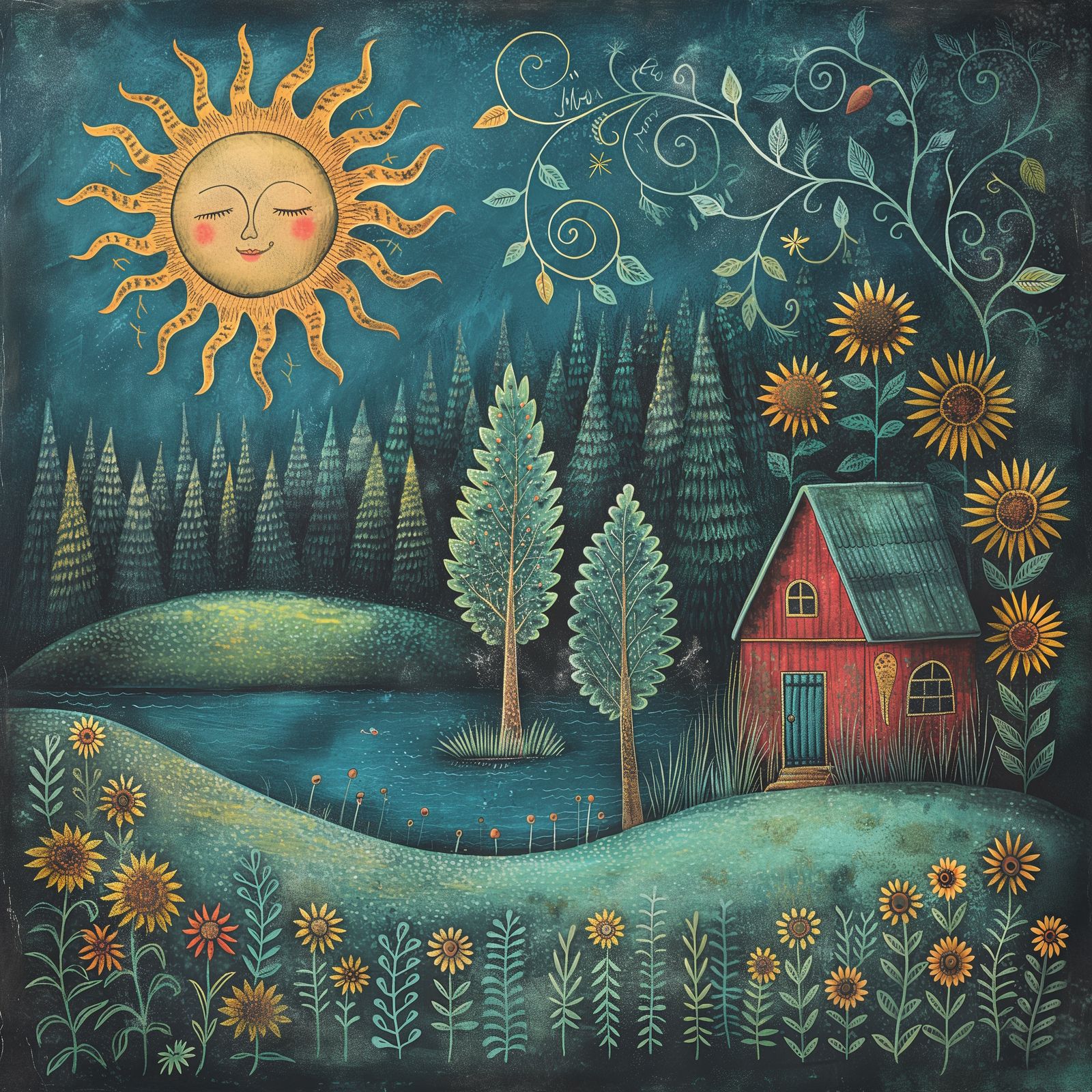 Summer chalkboard illustration