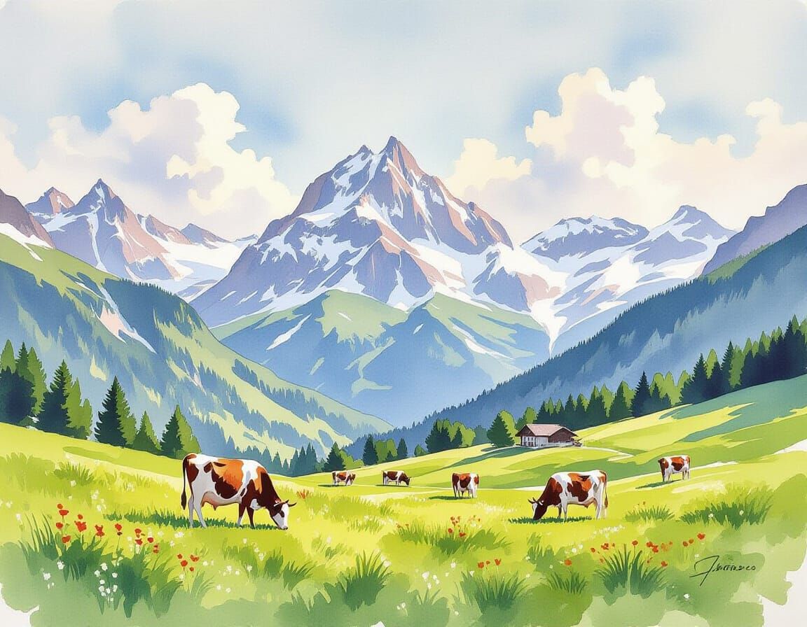 Swiss Alps challenge reinvented : friendly wolf and kiddo join the scene - Start Image 2