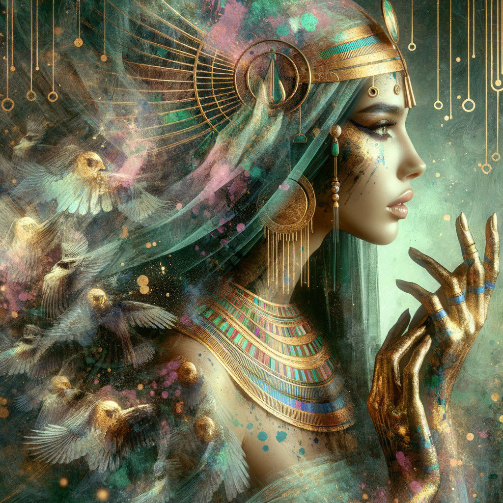 ridescent silk texture, Gustav Klimt paint