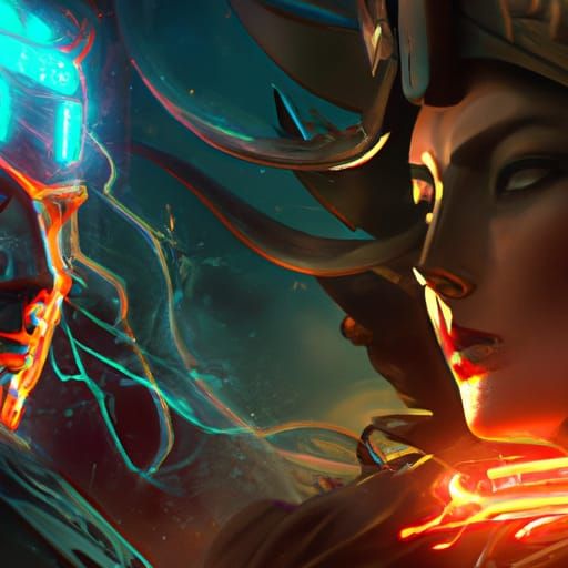 Futuristic Warrior Portrait in Hyperdetailed Style