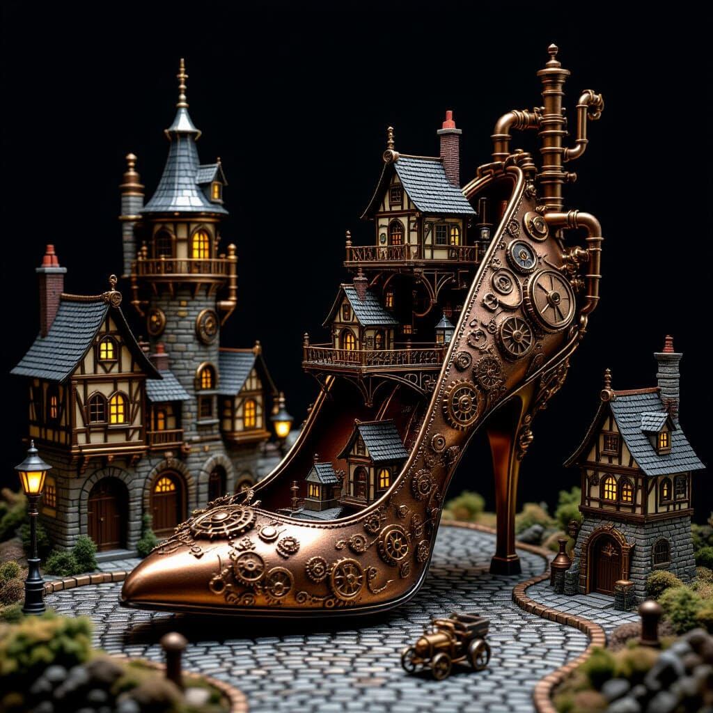 Steampunk high-heel V2  by @K_Pop_Ai