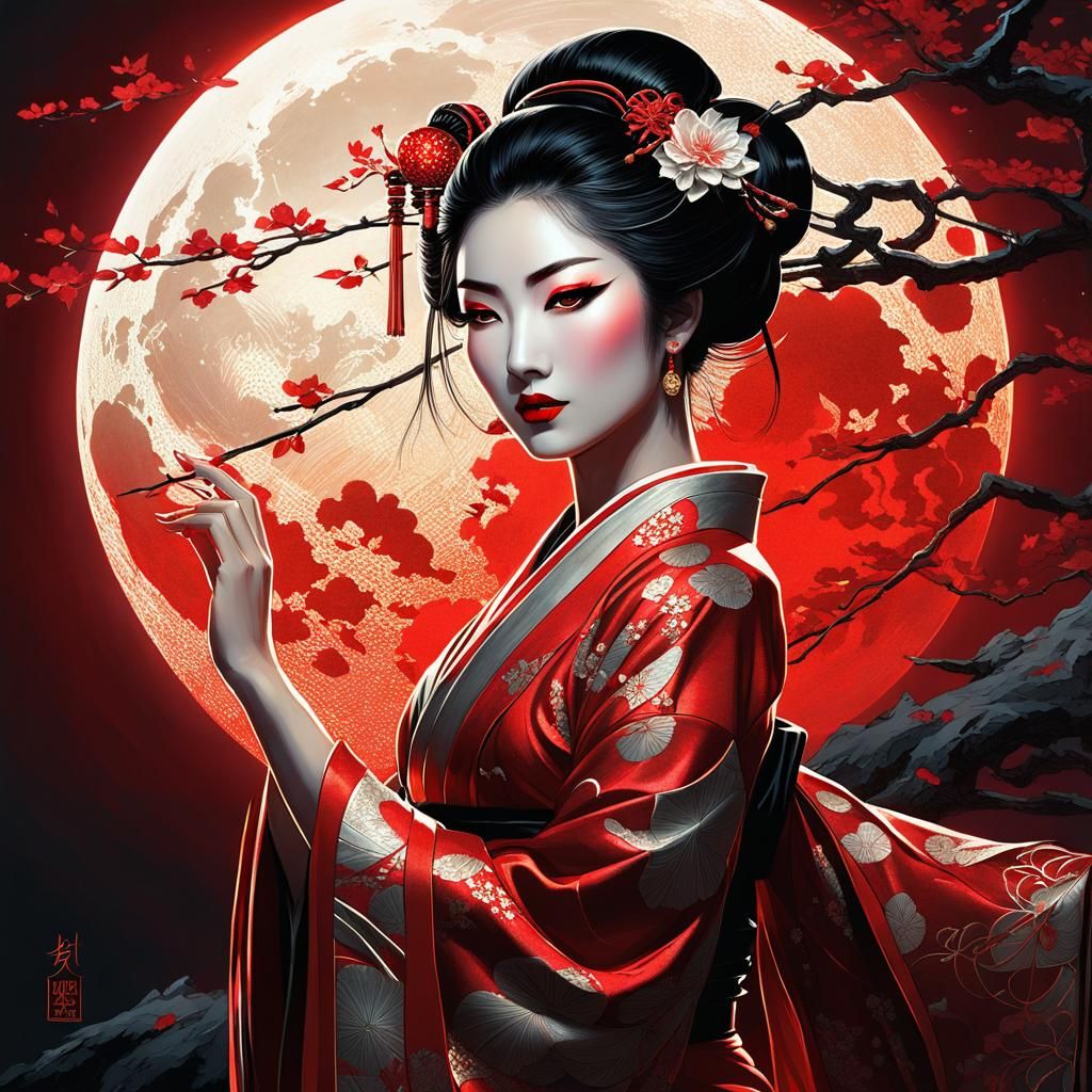  Asian geisha  by @Lolof