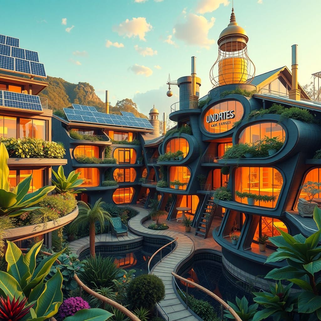 Nature-engineered solarpunk sanctuary  by @piX perfection