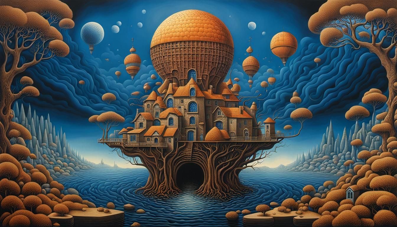 TWO colors only, brown and  deep blue, 
abstract of Jacek Ye...