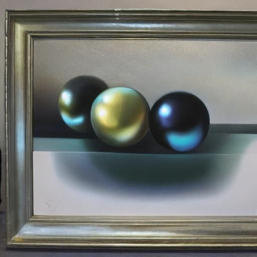 Ice bubbles flowing pearls pyriate diamond silver painting b...