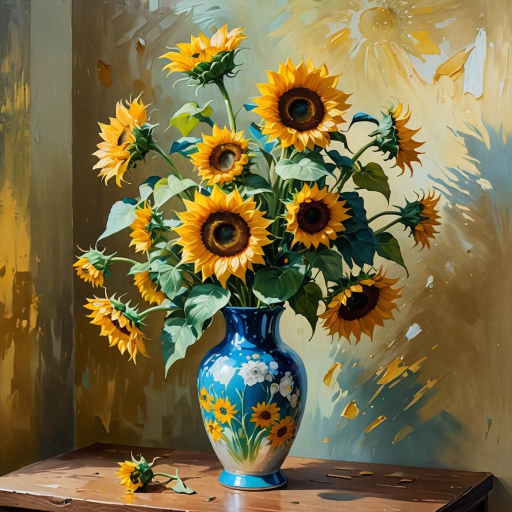 Sunflowers in a vase
