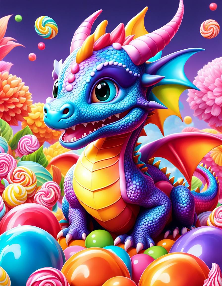 Candyland Dragon - AI Generated Artwork - NightCafe Creator