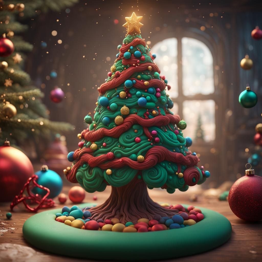 Christmas tree out of Play doh