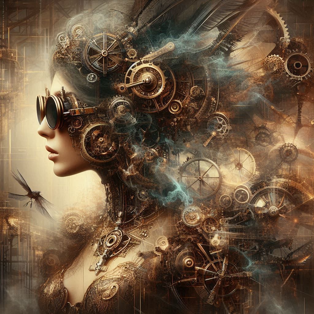 double exposure beautiful fantasy portrait landscape..