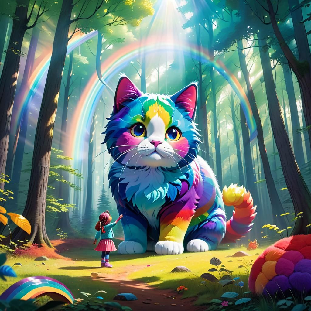 Rainbow Cat - AI Generated Artwork - NightCafe Creator