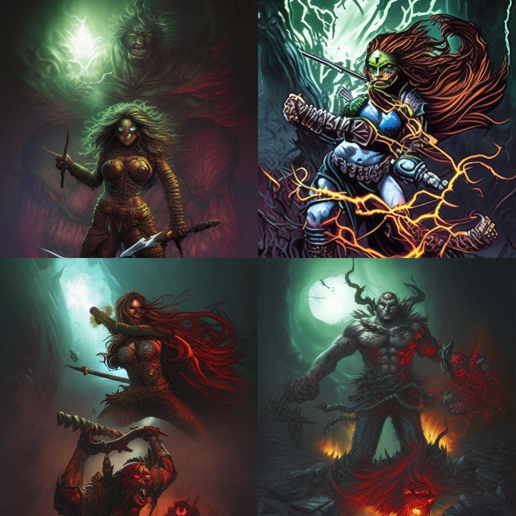 Dark Troll wanderer warrior nomad twisted fire of hell blood...