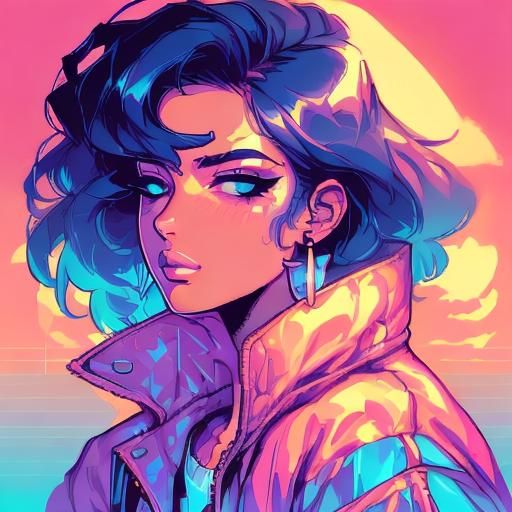 <lora:AniMidJ:1.0> <lora:TidalWaves v1:1.0> Portrait of a woman pixel art retro arcade head and shoulders portrait, 8k resolution concept ar...