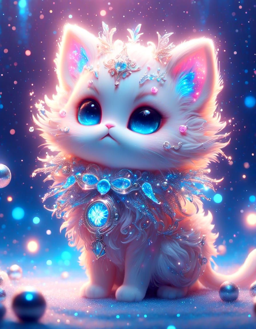 <lora:glow:1.0> glowing Christmas kitten, glow, hd, hyperrealistic, highly intricately detailed 