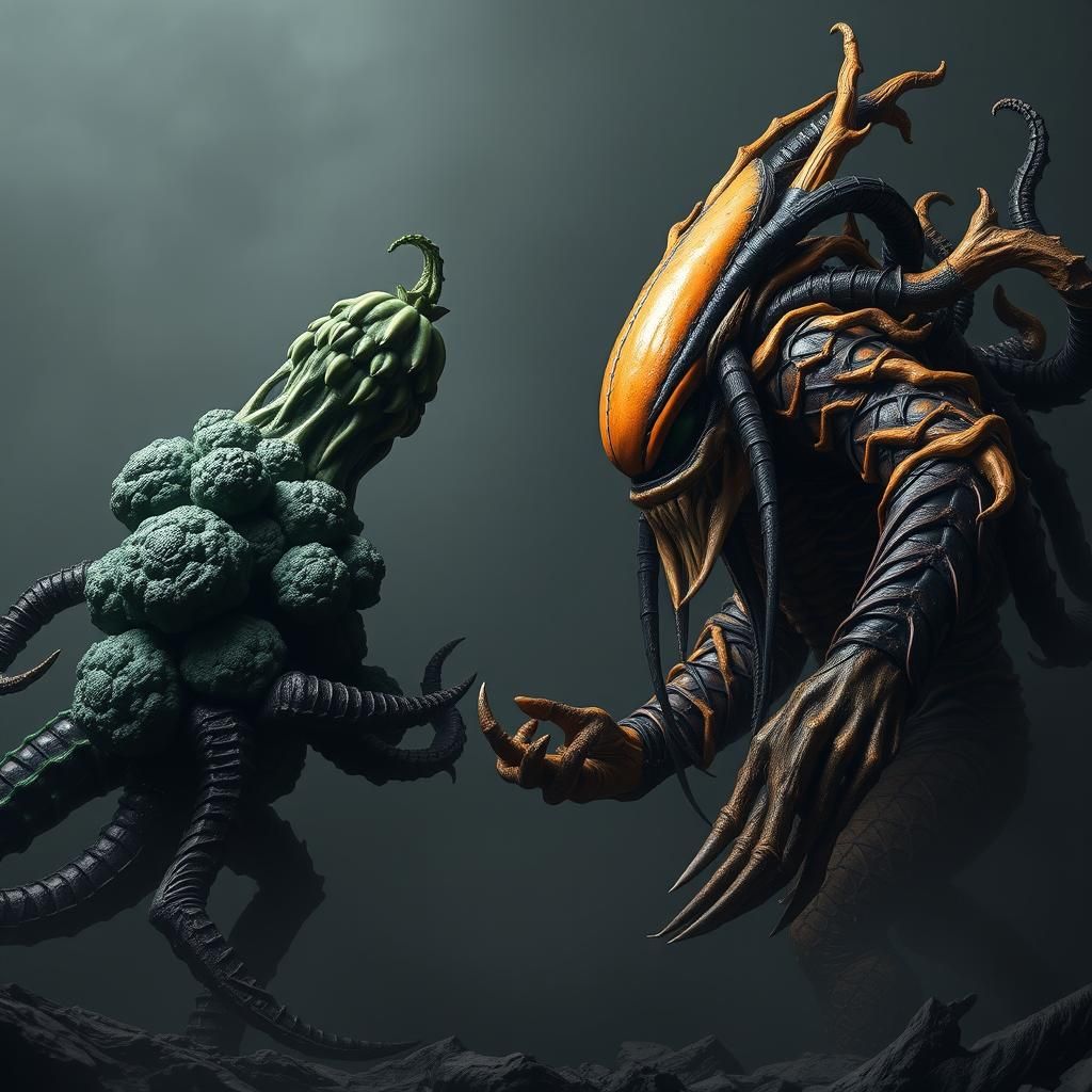 "Alien vs. Predator in a Vegetable Movie" (2)