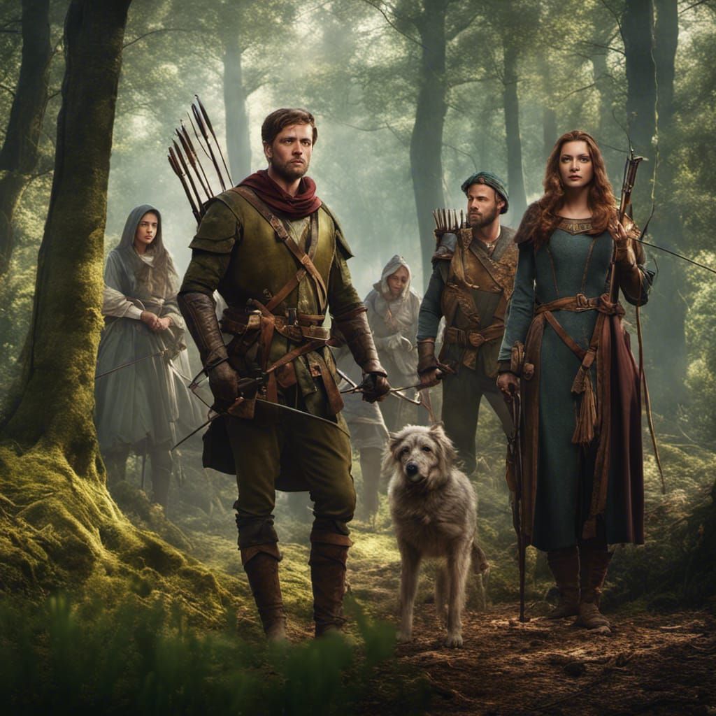Robin Hood with his companions in Sherwood Forest  by @Kalpine
