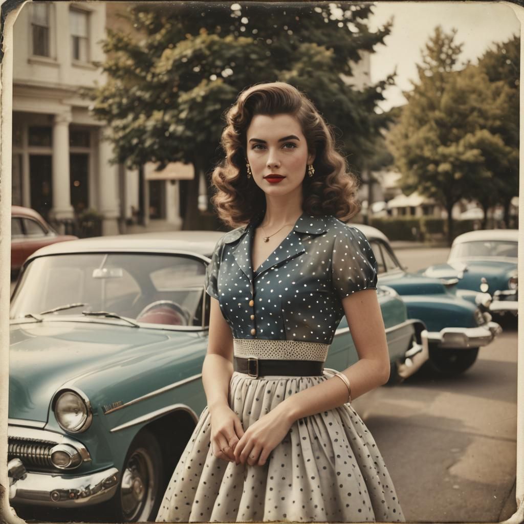 polaroid of a woman in the 1950's  by @VolcanoKatze