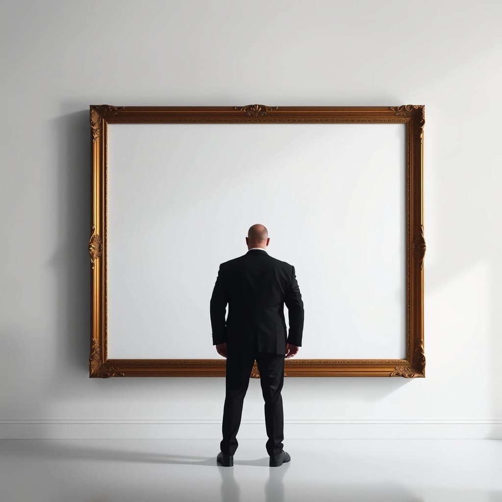 Kingpin Contemplates a Blank Canvas in Moody Noir Style