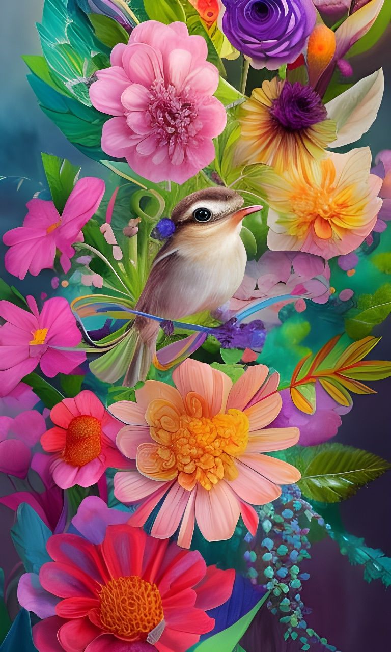 Surprise In The Beautiful Flowers  by @Kit30kat