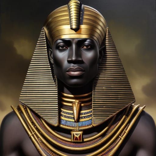 male african ancient egyptian pharaoh in africa:: style by Goya, Tom ...