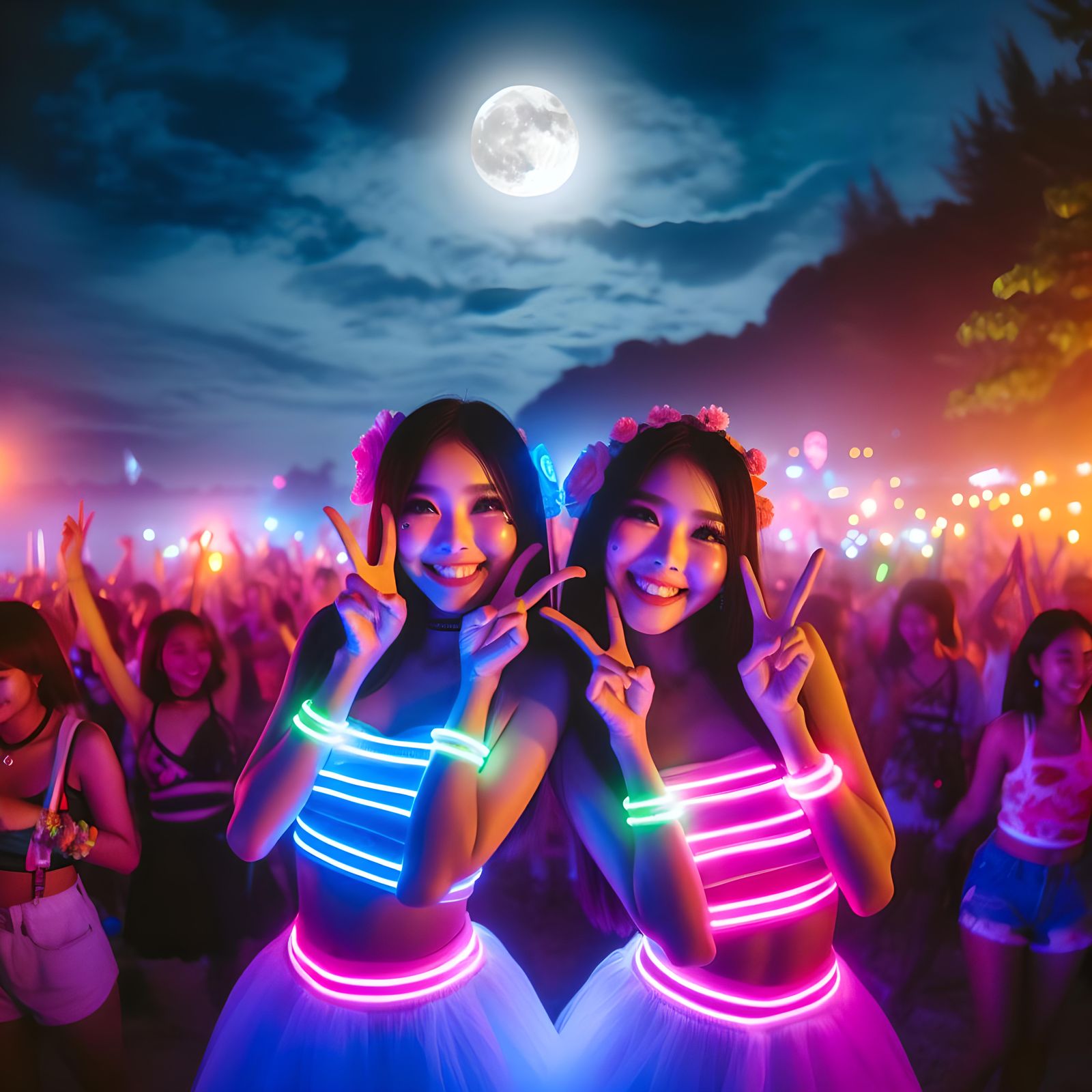 Full moon dance party, Thailand