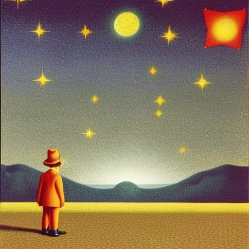 Glittering stardust on our suits, the gleam of a triple star...