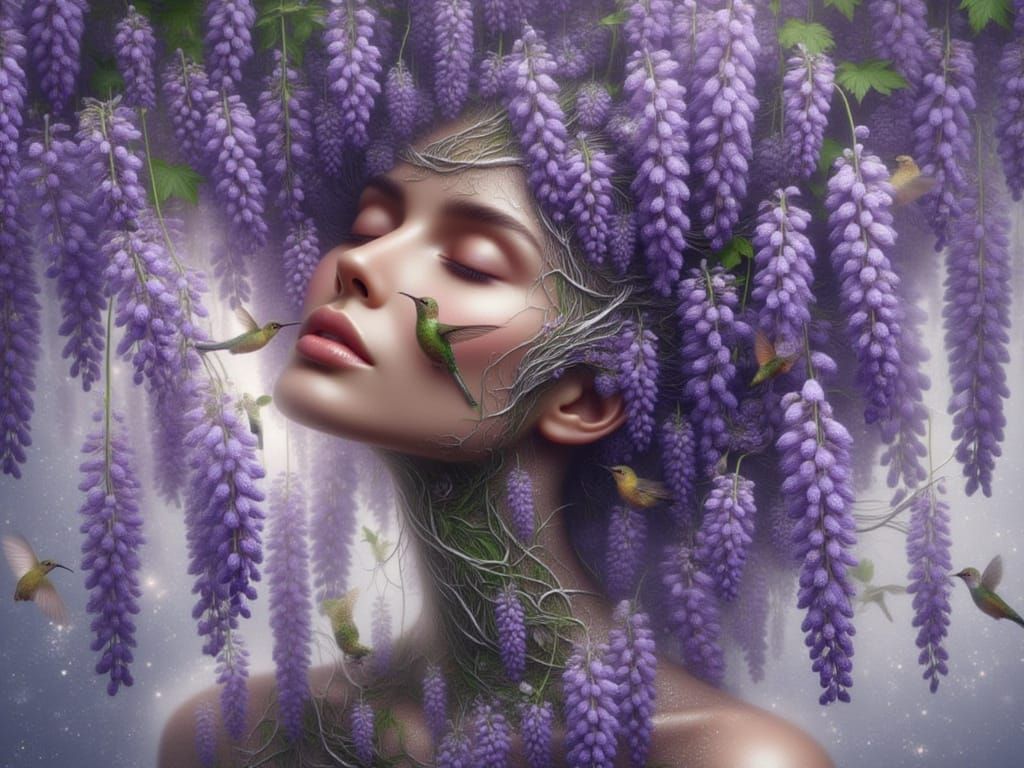 <lora:FiosNatureFusion:1.0> Lady Wisteria and her Birds