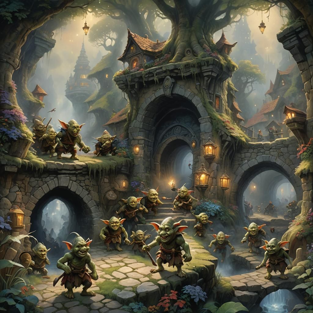 A group of Goblins playing Tunnels and Trolls.