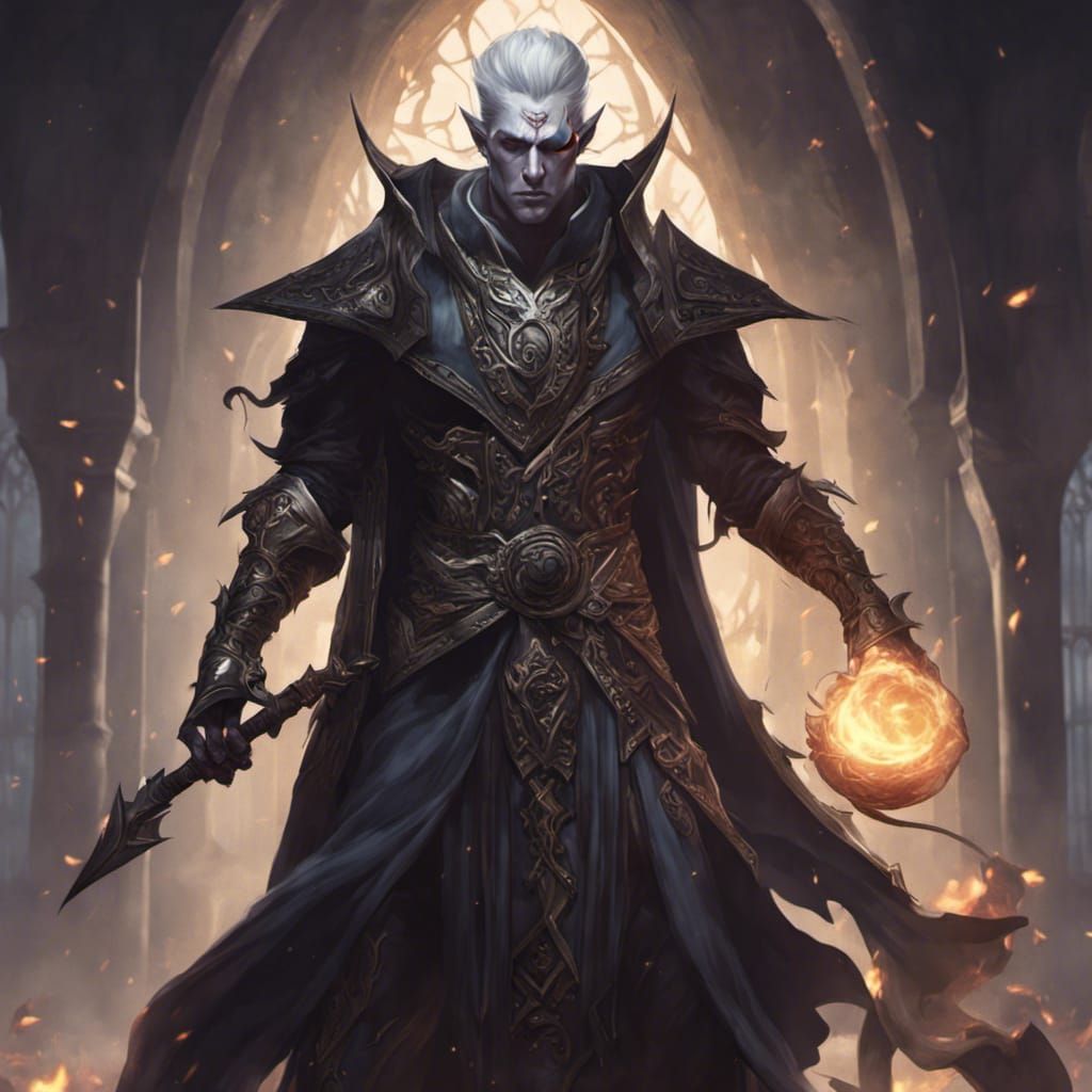 Male dark Elf Warlock DND - AI Generated Artwork - NightCafe Creator