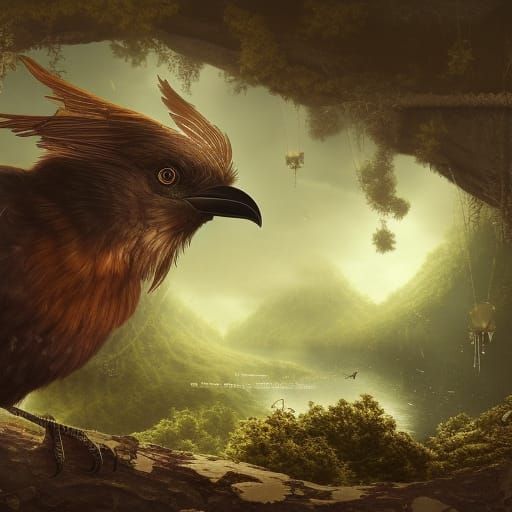 bird, cute, raven, cartoonish, Epic cinematic brilliant stun...