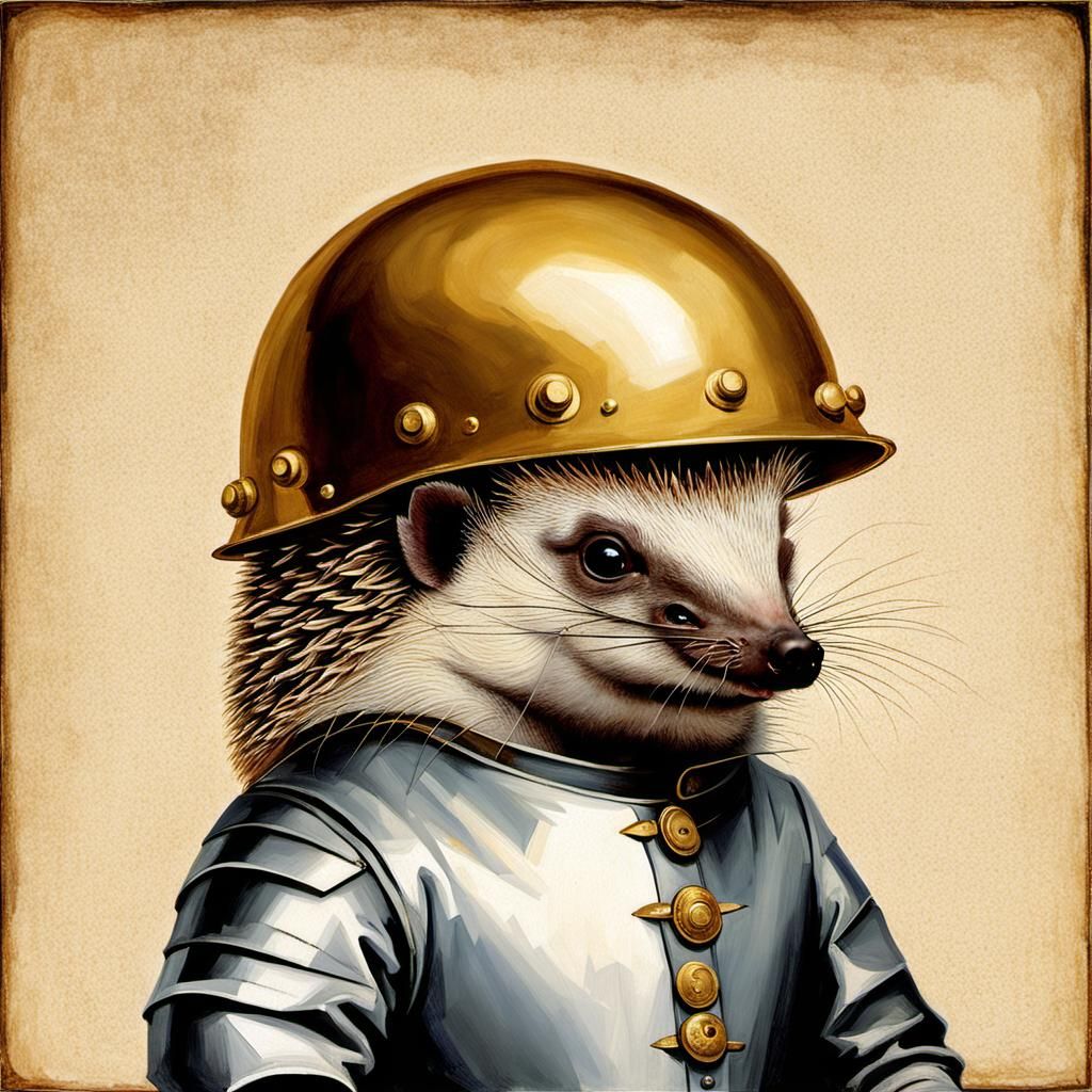 A stupid hedgehog walks around in a helmet, he has brass knu...