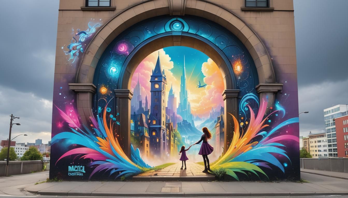 Mural portal to a happy escape  by @Kartik Gada