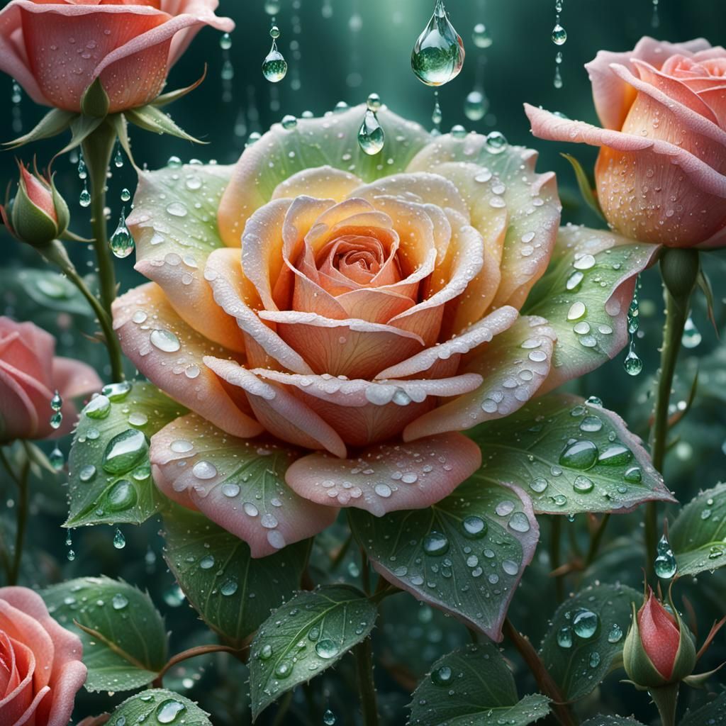 Rose in the rain  by @Senorita Pancha