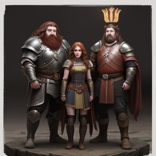 Dwarven King, Princess, and his brother.