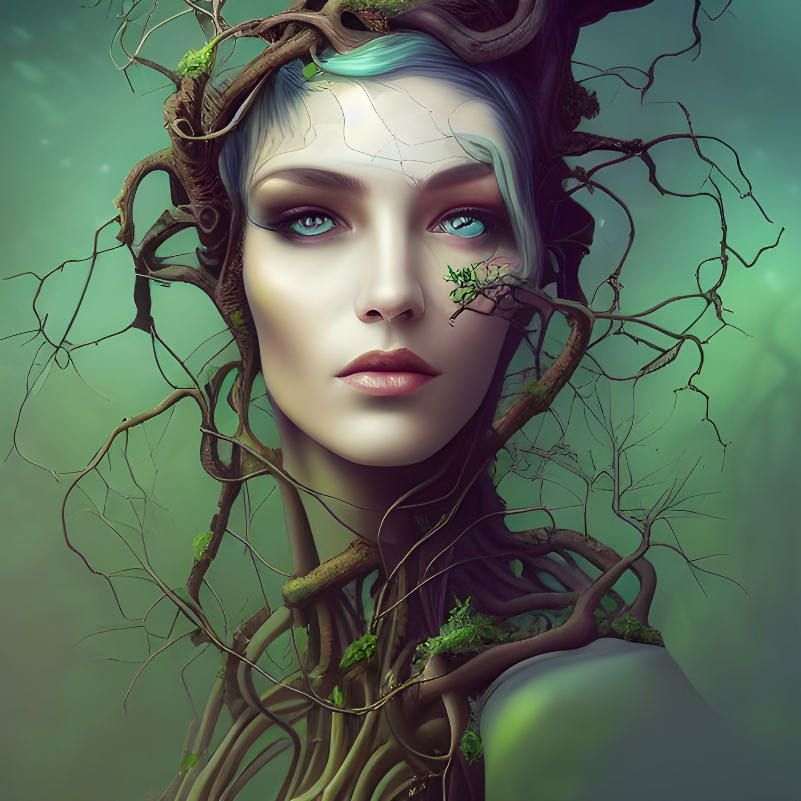 Cyborg in a tree