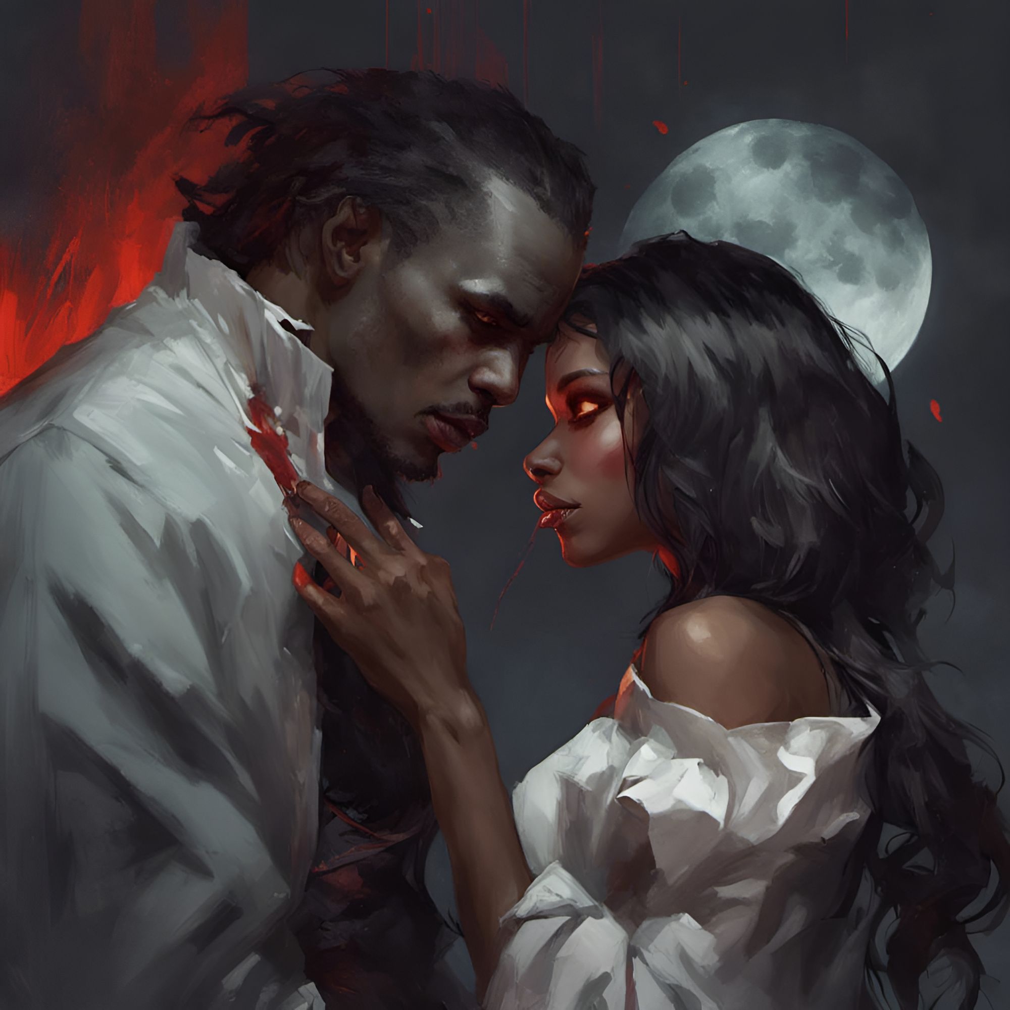 werewolf and vampire love drawings